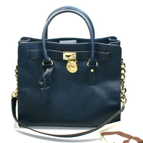 michael kors tasche hamilton large blau navy|michael kors hamilton tote bag.